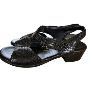 SAS suntimer Black croc print comfort Sandal 8WW